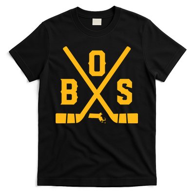 Vintage Boston Hockey Sticks State Outline T-Shirt