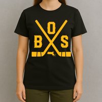 Vintage Boston Hockey Sticks State Outline T-Shirt
