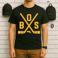 Vintage Boston Hockey Sticks State Outline T-Shirt