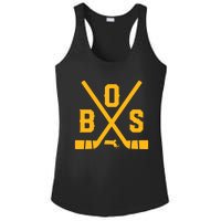 Vintage Boston Hockey Sticks State Outline Ladies PosiCharge Competitor Racerback Tank