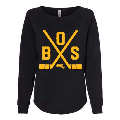 Vintage Boston Hockey Sticks State Outline Womens California Wash Sweatshirt