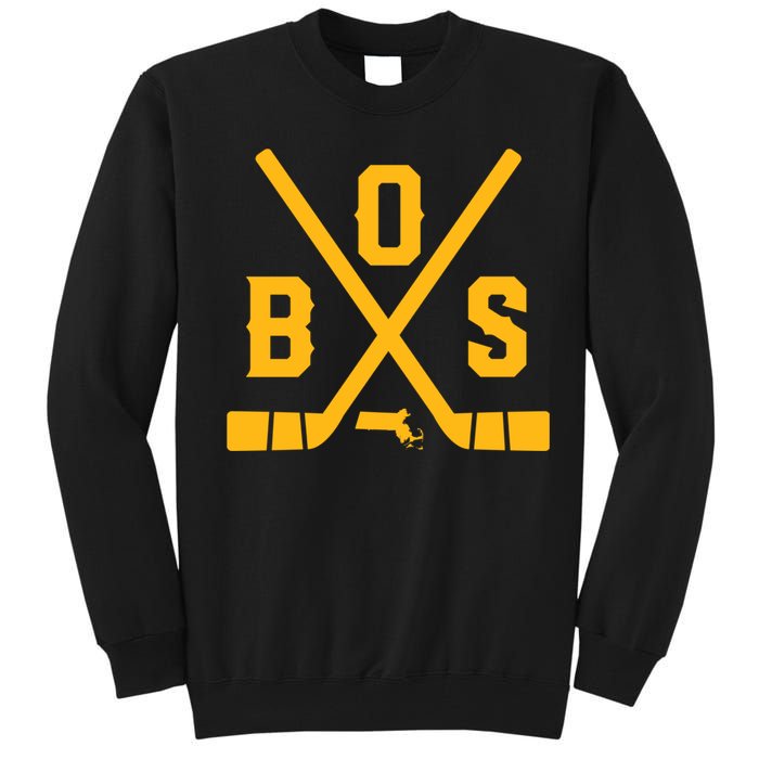 Vintage Boston Hockey Sticks State Outline Tall Sweatshirt