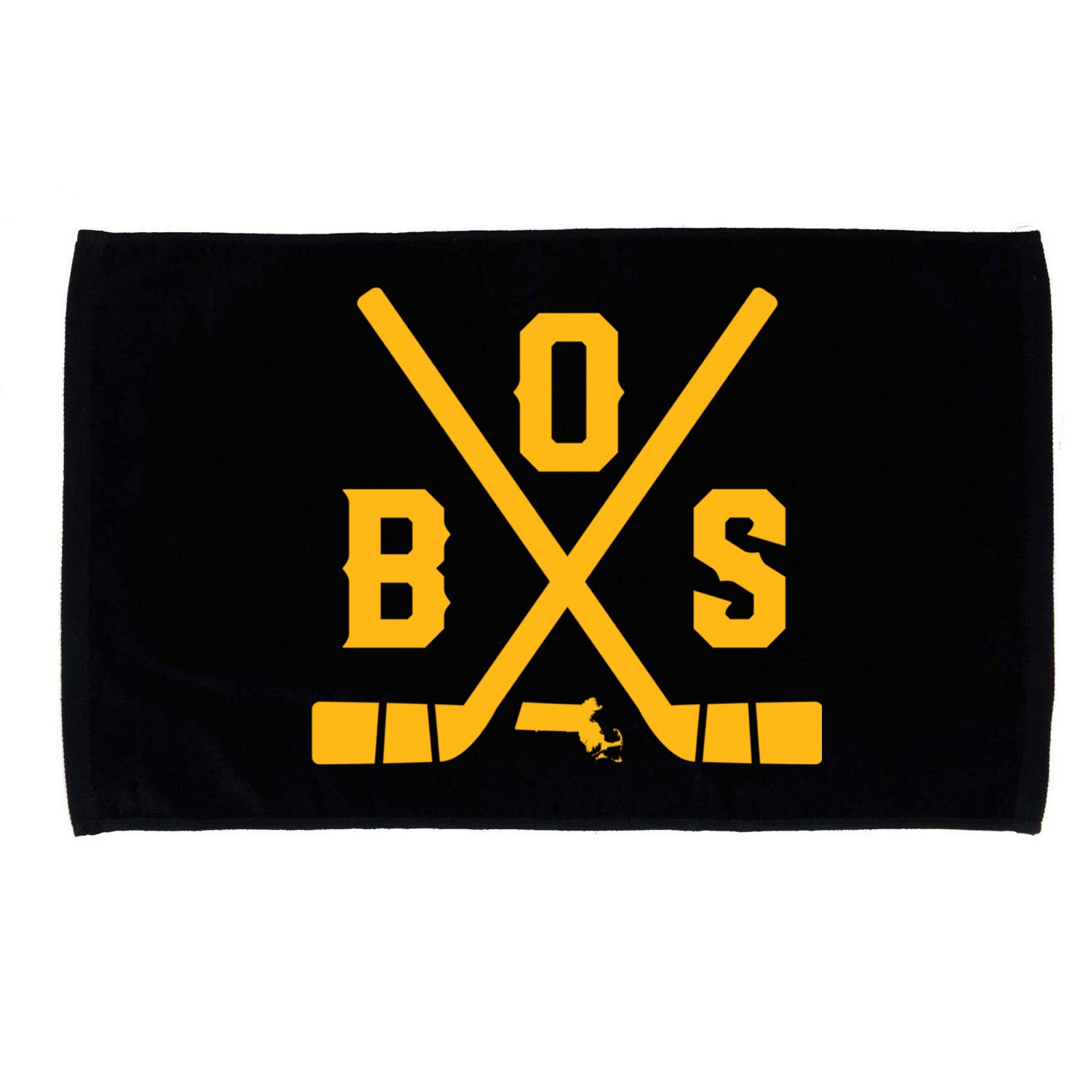 Vintage Boston Hockey Sticks State Outline Microfiber Hand Towel