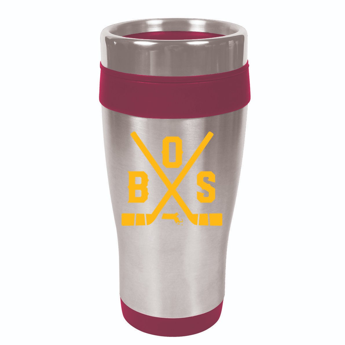 Vintage Boston Hockey Sticks State Outline 16oz Travel Tumbler