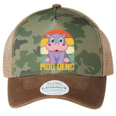 Vintage Baby Hippo Moo Deng Funny Baby Pygmy Moo Deng Legacy Tie Dye Trucker Hat
