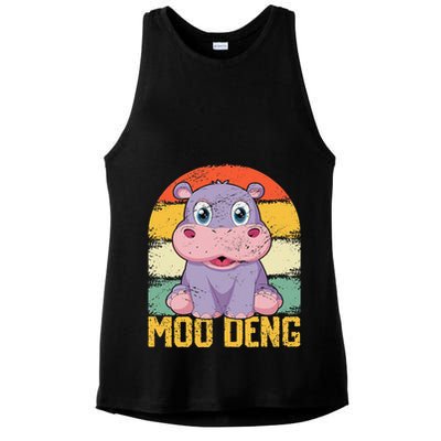 Vintage Baby Hippo Moo Deng Funny Baby Pygmy Moo Deng Ladies PosiCharge Tri-Blend Wicking Tank