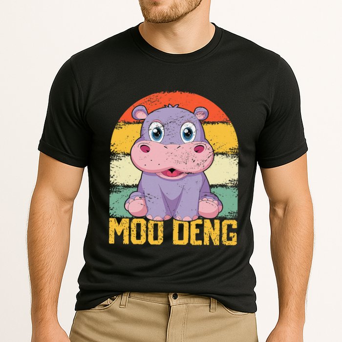 Vintage Baby Hippo Moo Deng Funny Baby Pygmy Moo Deng Performance Shirt
