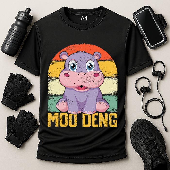 Vintage Baby Hippo Moo Deng Funny Baby Pygmy Moo Deng Performance Shirt