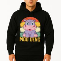 Vintage Baby Hippo Moo Deng Funny Baby Pygmy Moo Deng Hoodie