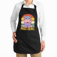Vintage Baby Hippo Moo Deng Funny Baby Pygmy Moo Deng Apron