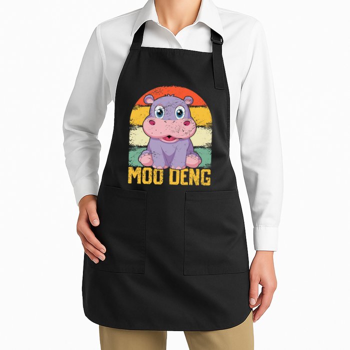 Vintage Baby Hippo Moo Deng Funny Baby Pygmy Moo Deng Apron