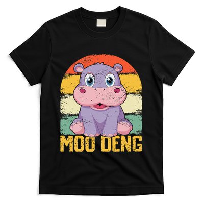 Vintage Baby Hippo Moo Deng Funny Baby Pygmy Moo Deng T-Shirt