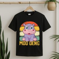 Vintage Baby Hippo Moo Deng Funny Baby Pygmy Moo Deng T-Shirt