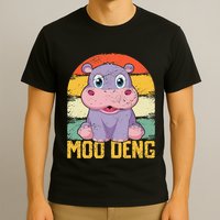 Vintage Baby Hippo Moo Deng Funny Baby Pygmy Moo Deng T-Shirt