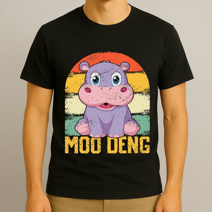 Vintage Baby Hippo Moo Deng Funny Baby Pygmy Moo Deng T-Shirt
