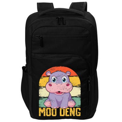 Vintage Baby Hippo Moo Deng Funny Baby Pygmy Moo Deng Impact Tech Backpack
