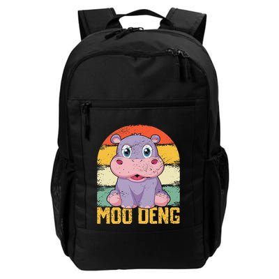 Vintage Baby Hippo Moo Deng Funny Baby Pygmy Moo Deng Backpack