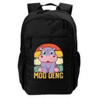 Vintage Baby Hippo Moo Deng Funny Baby Pygmy Moo Deng Backpack
