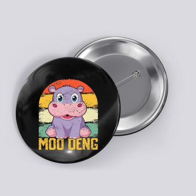 Vintage Baby Hippo Moo Deng Funny Baby Pygmy Moo Deng Button