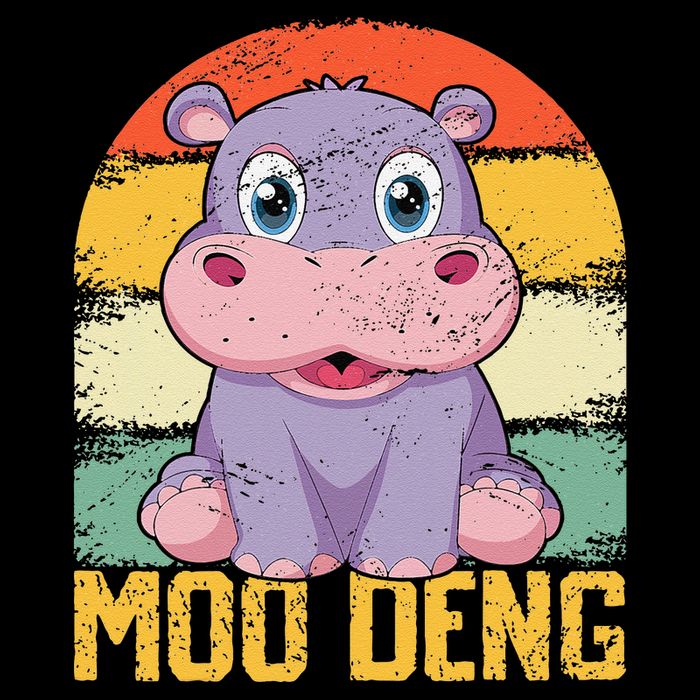 Vintage Baby Hippo Moo Deng Funny Baby Pygmy Moo Deng Button