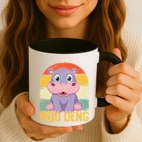 Vintage Baby Hippo Moo Deng Funny Baby Pygmy Moo Deng Mug