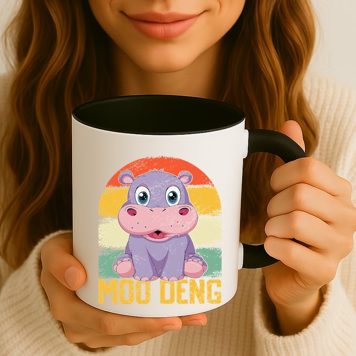 Vintage Baby Hippo Moo Deng Funny Baby Pygmy Moo Deng Mug
