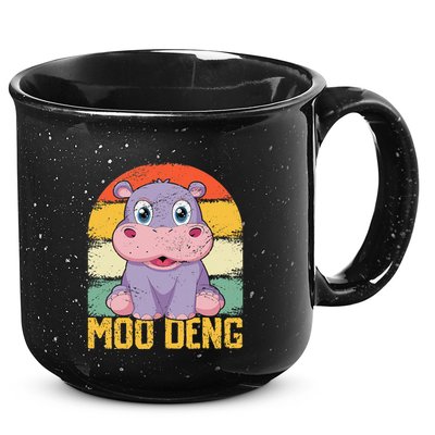 Vintage Baby Hippo Moo Deng Funny Baby Pygmy Moo Deng 15oz Campfire Ceramic Mug