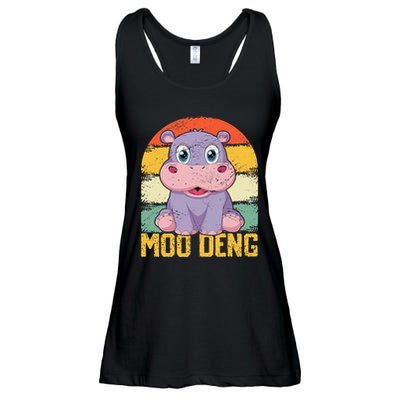 Vintage Baby Hippo Moo Deng Funny Baby Pygmy Moo Deng Ladies Essential Flowy Tank