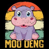 Vintage Baby Hippo Moo Deng Funny Baby Pygmy Moo Deng Flatbill Hat