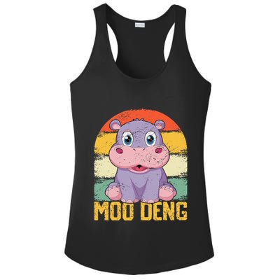Vintage Baby Hippo Moo Deng Funny Baby Pygmy Moo Deng Ladies PosiCharge Competitor Racerback Tank