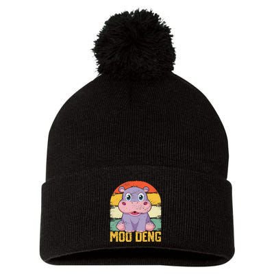 Vintage Baby Hippo Moo Deng Funny Baby Pygmy Moo Deng Pom Pom 12in Knit Beanie