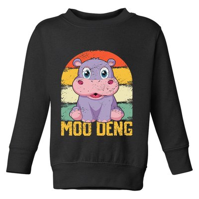Vintage Baby Hippo Moo Deng Funny Baby Pygmy Moo Deng Toddler Sweatshirt