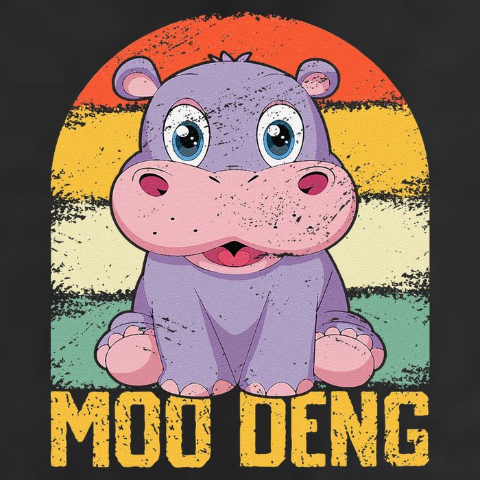 Vintage Baby Hippo Moo Deng Funny Baby Pygmy Moo Deng Trucker Hat