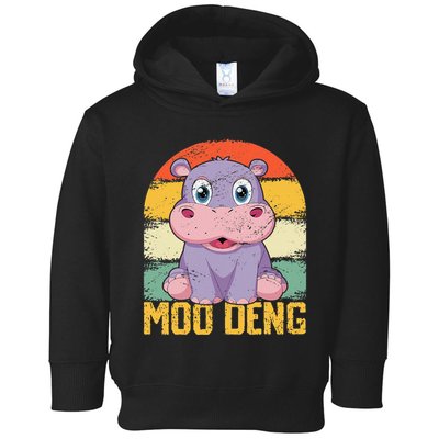Vintage Baby Hippo Moo Deng Funny Baby Pygmy Moo Deng Toddler Hoodie