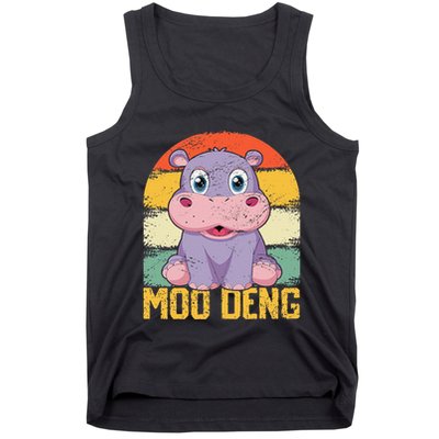 Vintage Baby Hippo Moo Deng Funny Baby Pygmy Moo Deng Tank Top