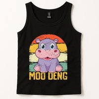 Vintage Baby Hippo Moo Deng Funny Baby Pygmy Moo Deng Tank Top