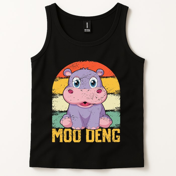 Vintage Baby Hippo Moo Deng Funny Baby Pygmy Moo Deng Tank Top