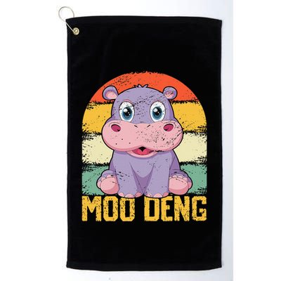 Vintage Baby Hippo Moo Deng Funny Baby Pygmy Moo Deng Golf Towel