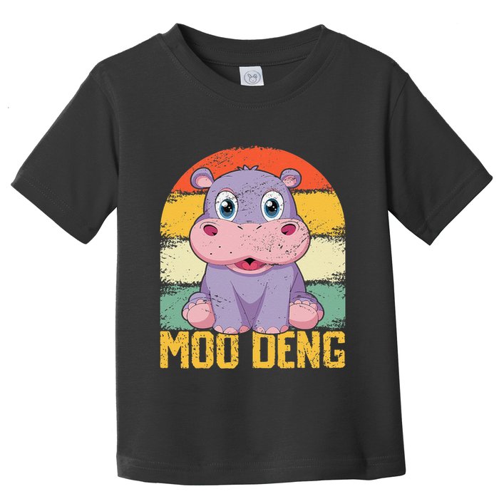 Vintage Baby Hippo Moo Deng Funny Baby Pygmy Moo Deng Toddler T-Shirt