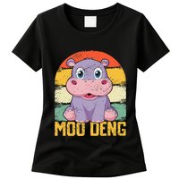 Vintage Baby Hippo Moo Deng Funny Baby Pygmy Moo Deng Womens T-Shirt