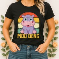Vintage Baby Hippo Moo Deng Funny Baby Pygmy Moo Deng Womens T-Shirt