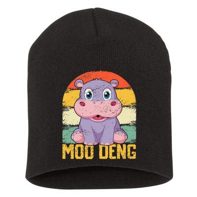 Vintage Baby Hippo Moo Deng Funny Baby Pygmy Moo Deng Short Acrylic Beanie