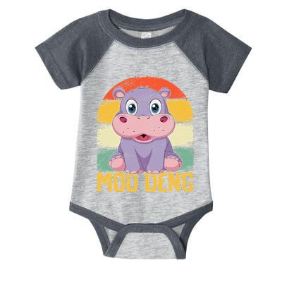 Vintage Baby Hippo Moo Deng Funny Baby Pygmy Moo Deng Infant Baby Jersey Bodysuit