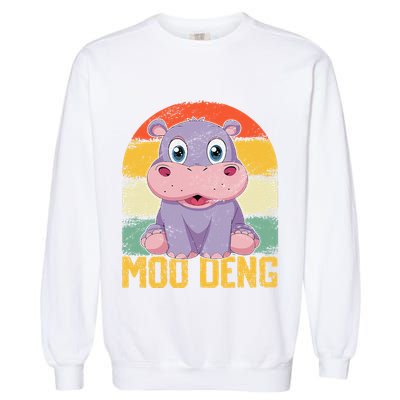 Vintage Baby Hippo Moo Deng Funny Baby Pygmy Moo Deng Garment-Dyed Sweatshirt