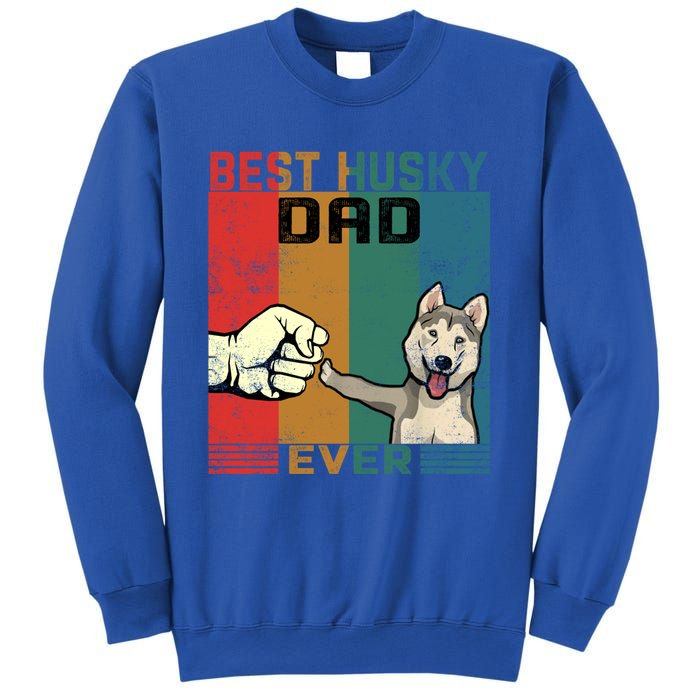 Vintage Best Husky Dad Ever Outfit Dog Lover Gift Sweatshirt