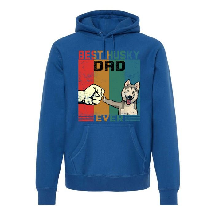 Vintage Best Husky Dad Ever Outfit Dog Lover Gift Premium Hoodie