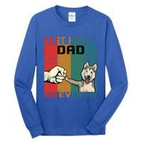 Vintage Best Husky Dad Ever Outfit Dog Lover Gift Tall Long Sleeve T-Shirt