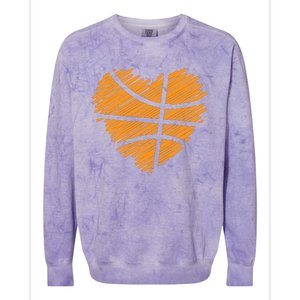 Valentine Basketball Heart Basketball Colorblast Crewneck Sweatshirt