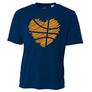 Valentine Basketball Heart Basketball Cooling Performance Crew T-Shirt