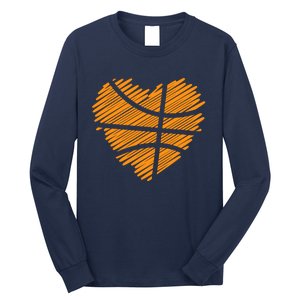 Valentine Basketball Heart Basketball Long Sleeve Shirt